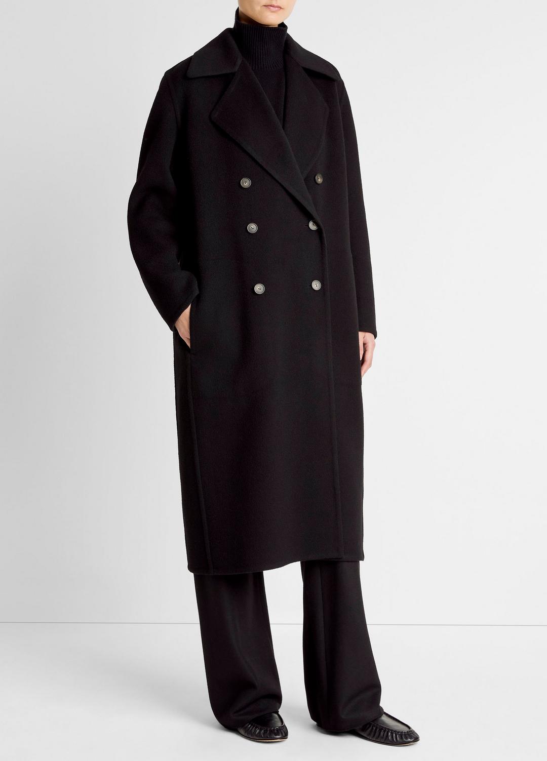 Wool-Blend Double-Breasted Long Coat in Coats | Vince for sale