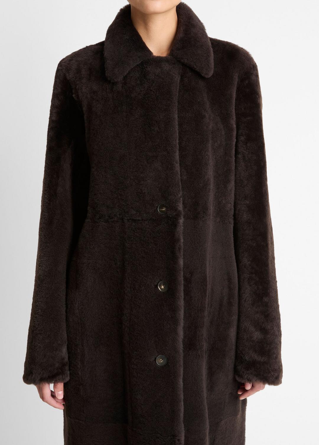 Shearling Long Coat in Coats | Vince US
