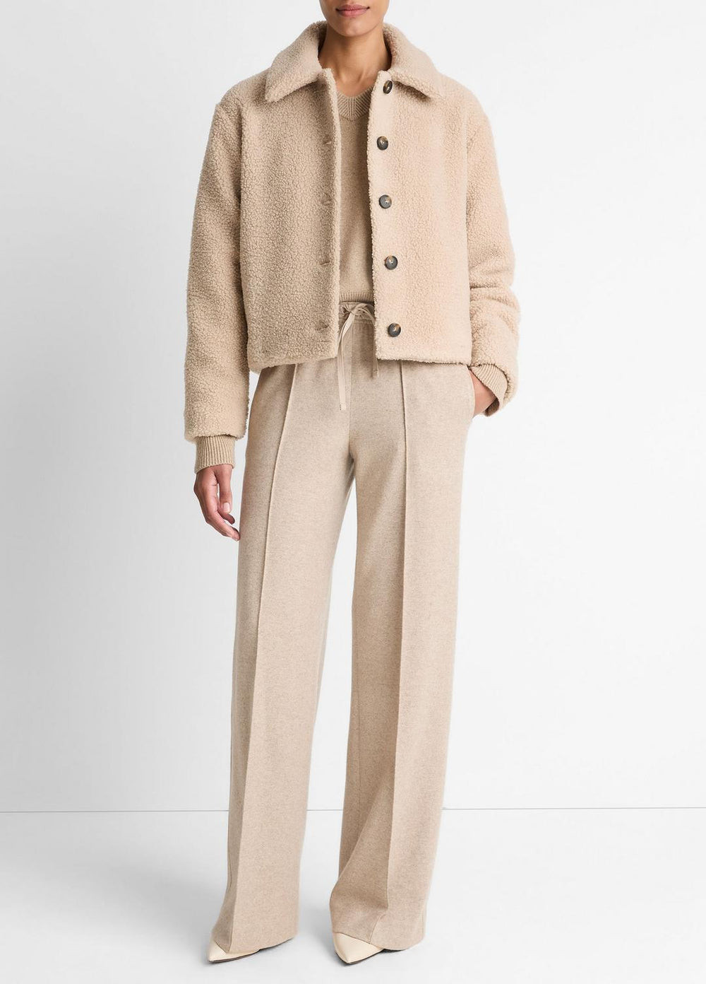 Collared Sherpa Jacket in Jackets | Vince Online