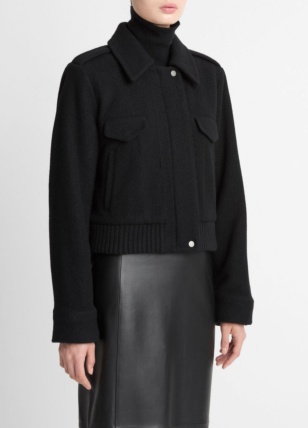 Italian Wool-Blend Cropped Jacket in Jackets | Vince on sale