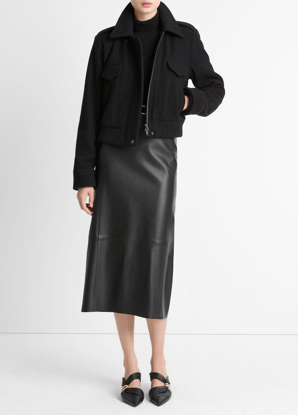 Italian Wool-Blend Cropped Jacket in Jackets | Vince on sale