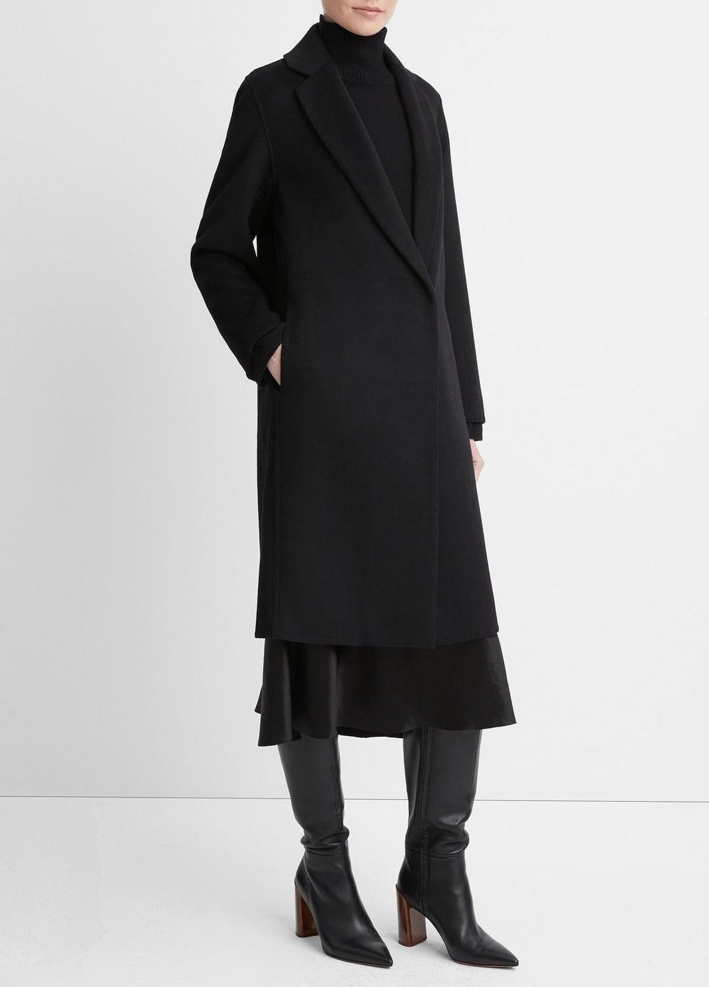 Classic Wool-Blend Straight Coat in Coats | Vince discount