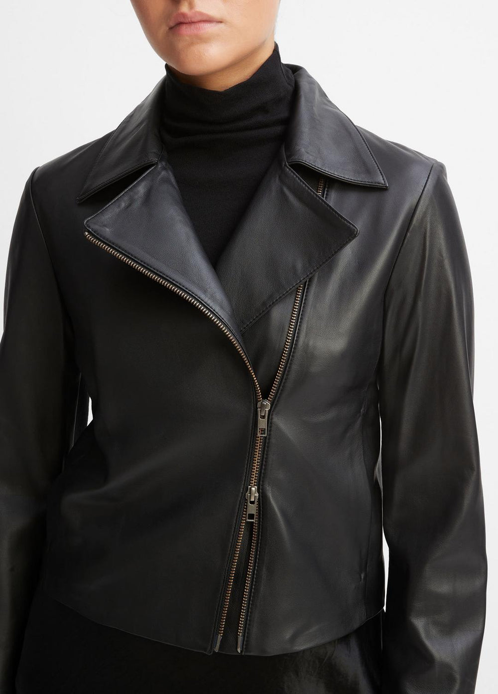 Leather Cross-Front Moto Jacket in Leather Jackets | Vince outlet