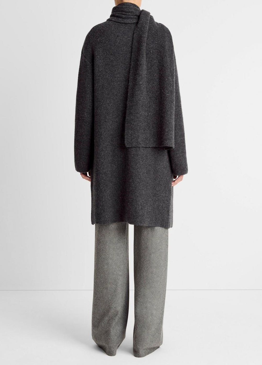 Draped-Scarf Wool-Blend Car Coat in Coats | Vince US