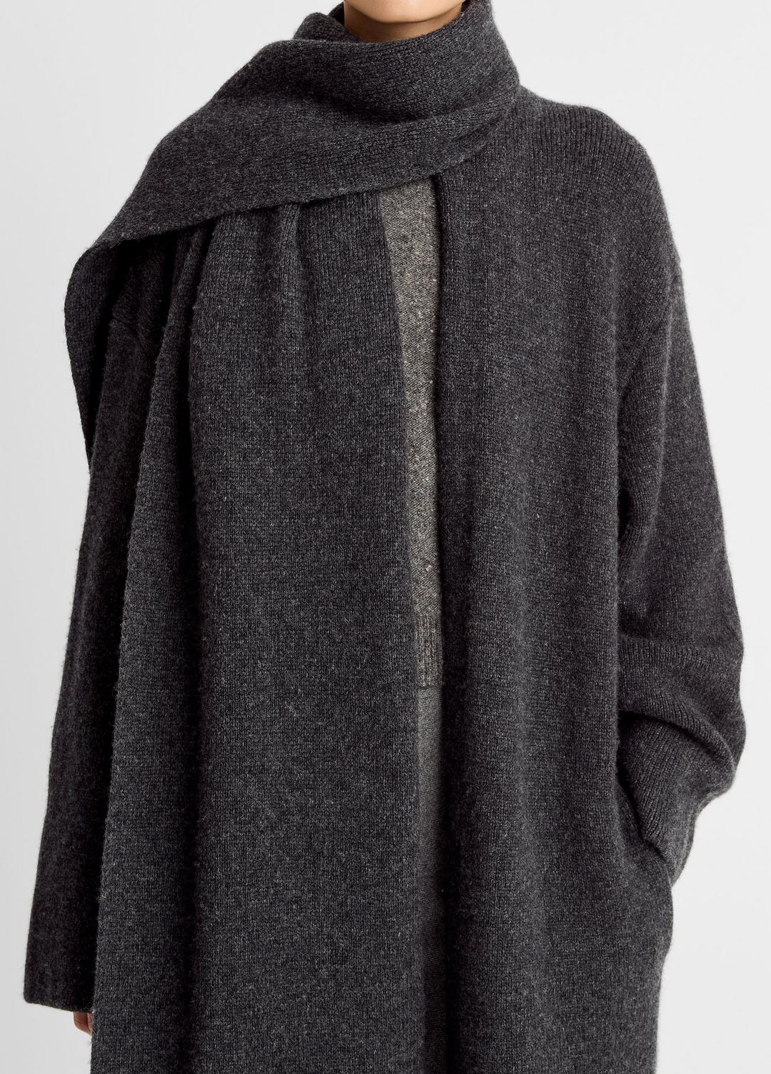 Draped-Scarf Wool-Blend Car Coat in Coats | Vince US