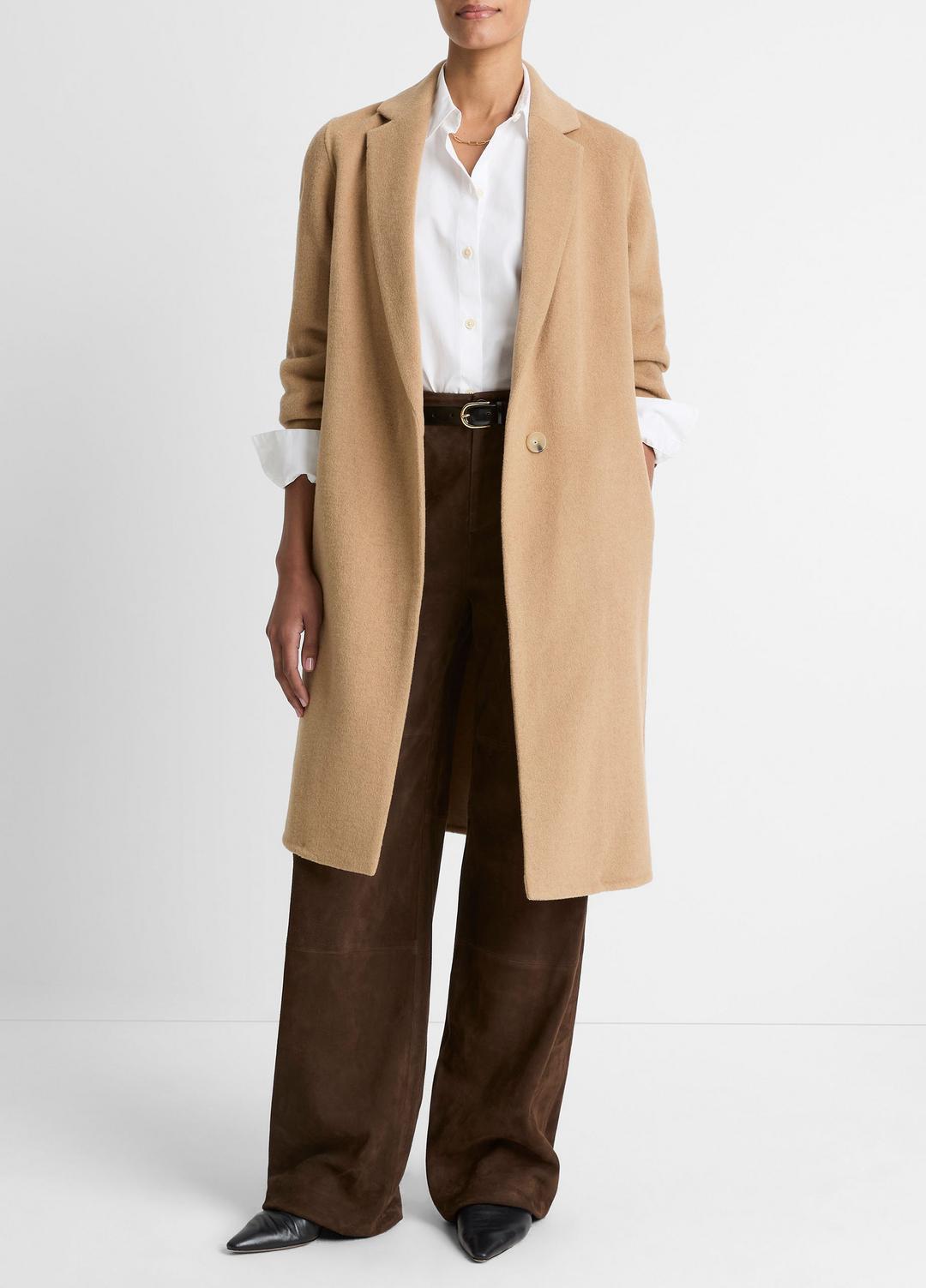 Classic Wool-Blend Straight Coat in Coats | Vince Online
