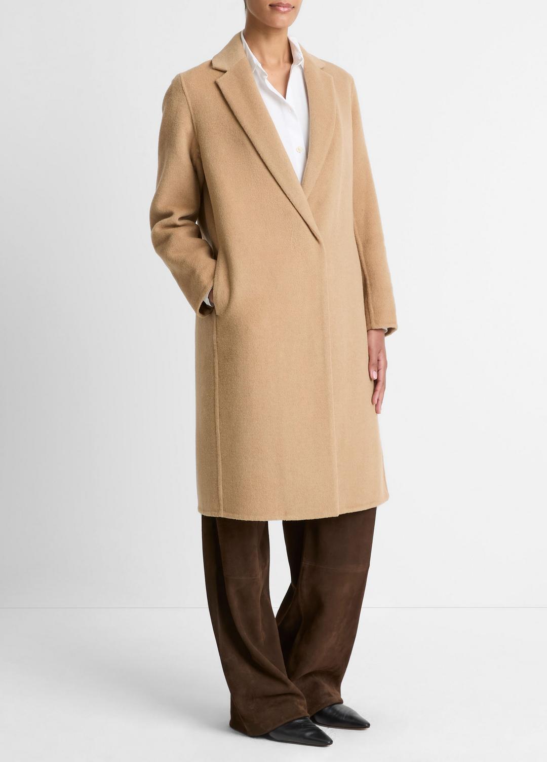Classic Wool-Blend Straight Coat in Coats | Vince Online
