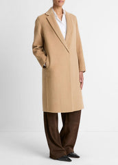 Classic Wool-Blend Straight Coat in Coats | Vince Online