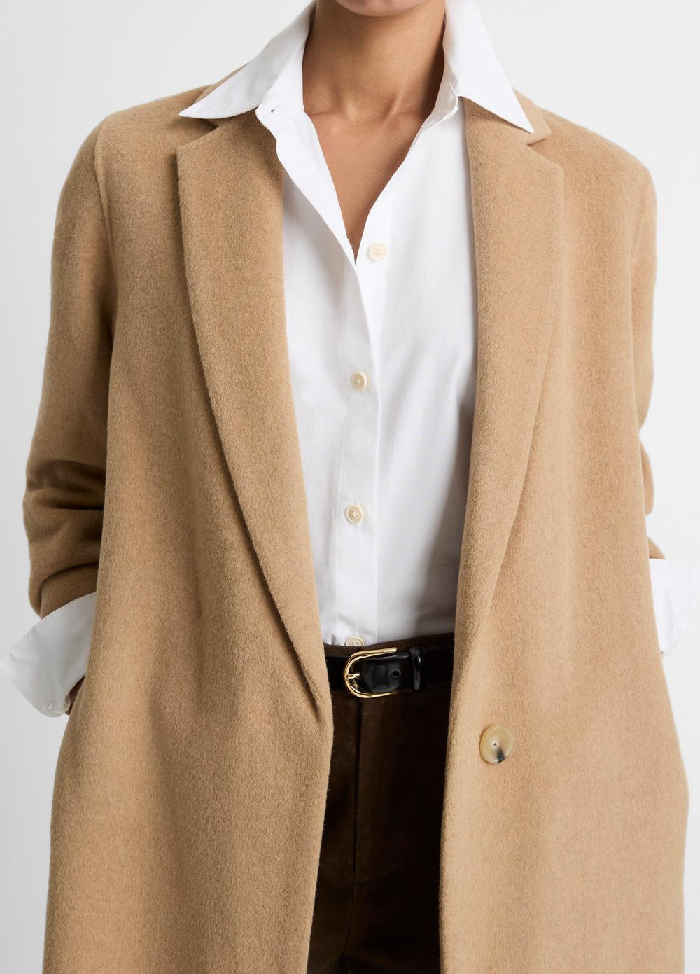 Classic Wool-Blend Straight Coat in Coats | Vince Online