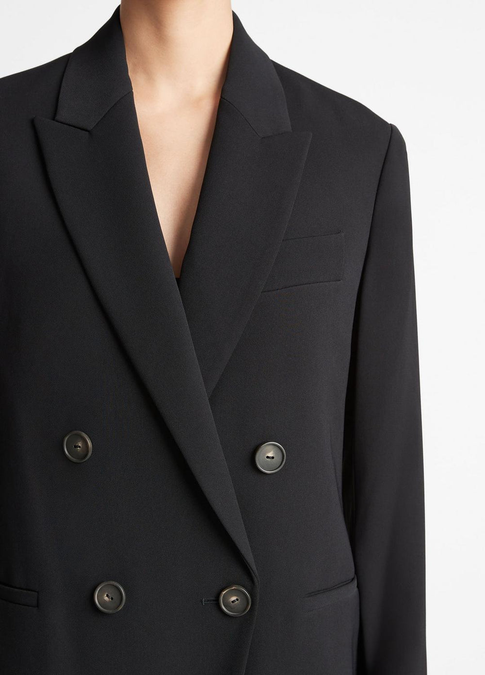 Crepe Double-Breasted Blazer in Blazers | Vince discount