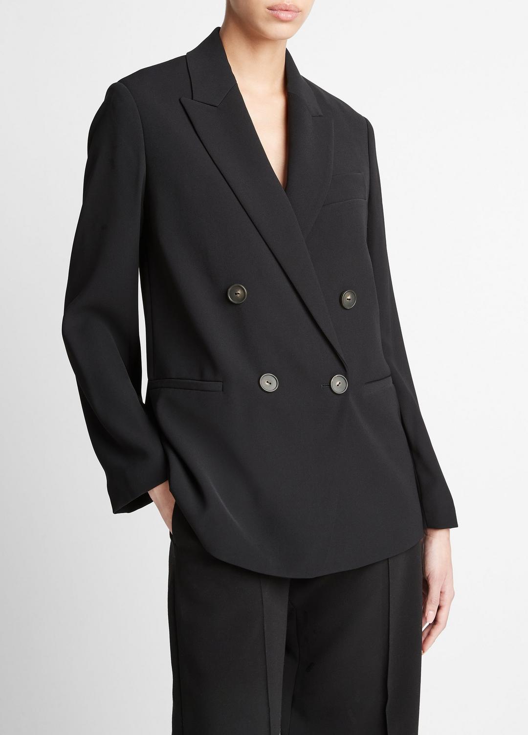 Crepe Double-Breasted Blazer in Blazers | Vince discount