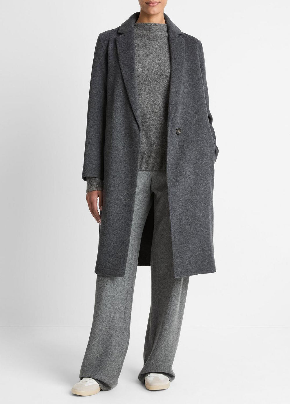Classic Wool-Blend Straight Coat in Coats | Vince outlet