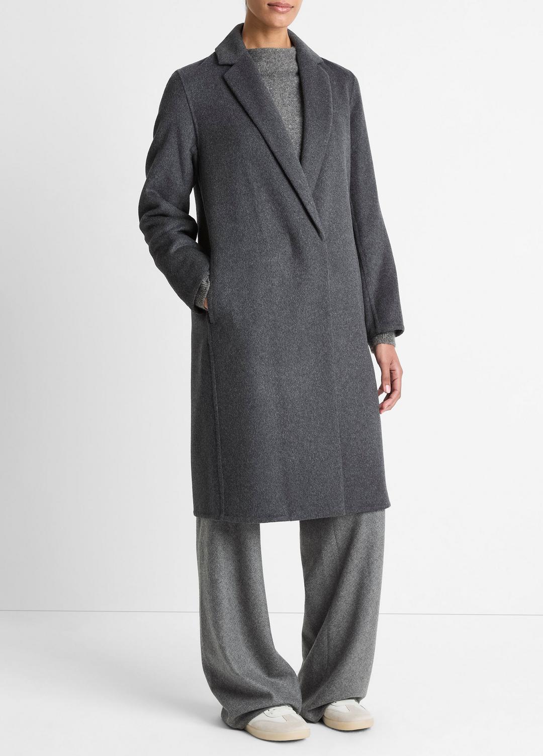 Classic Wool-Blend Straight Coat in Coats | Vince outlet