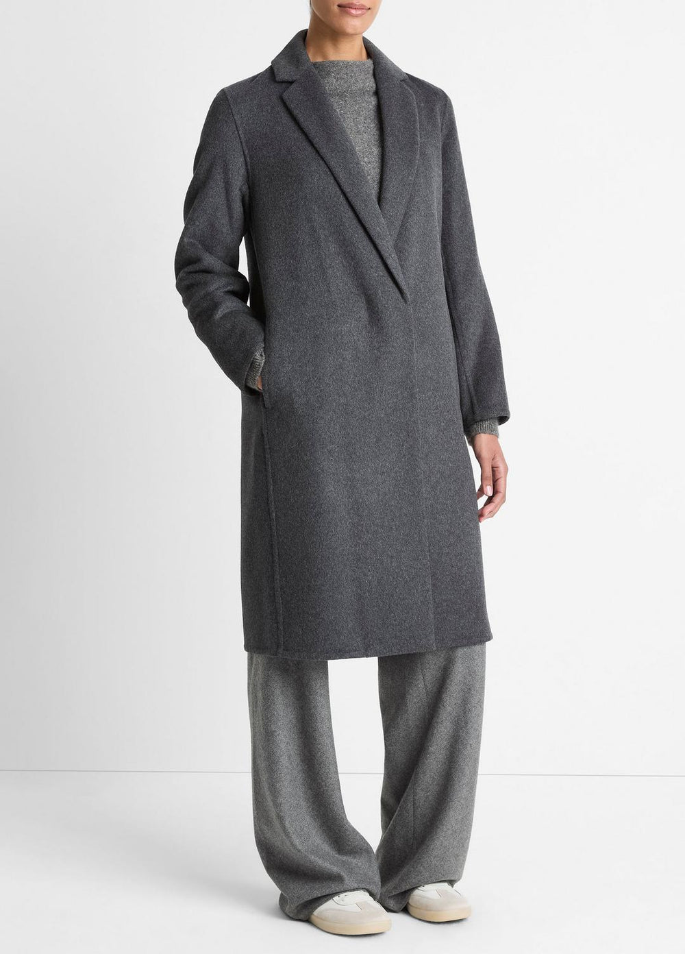 Classic Wool-Blend Straight Coat in Coats | Vince outlet