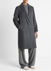 Classic Wool-Blend Straight Coat in Coats | Vince outlet