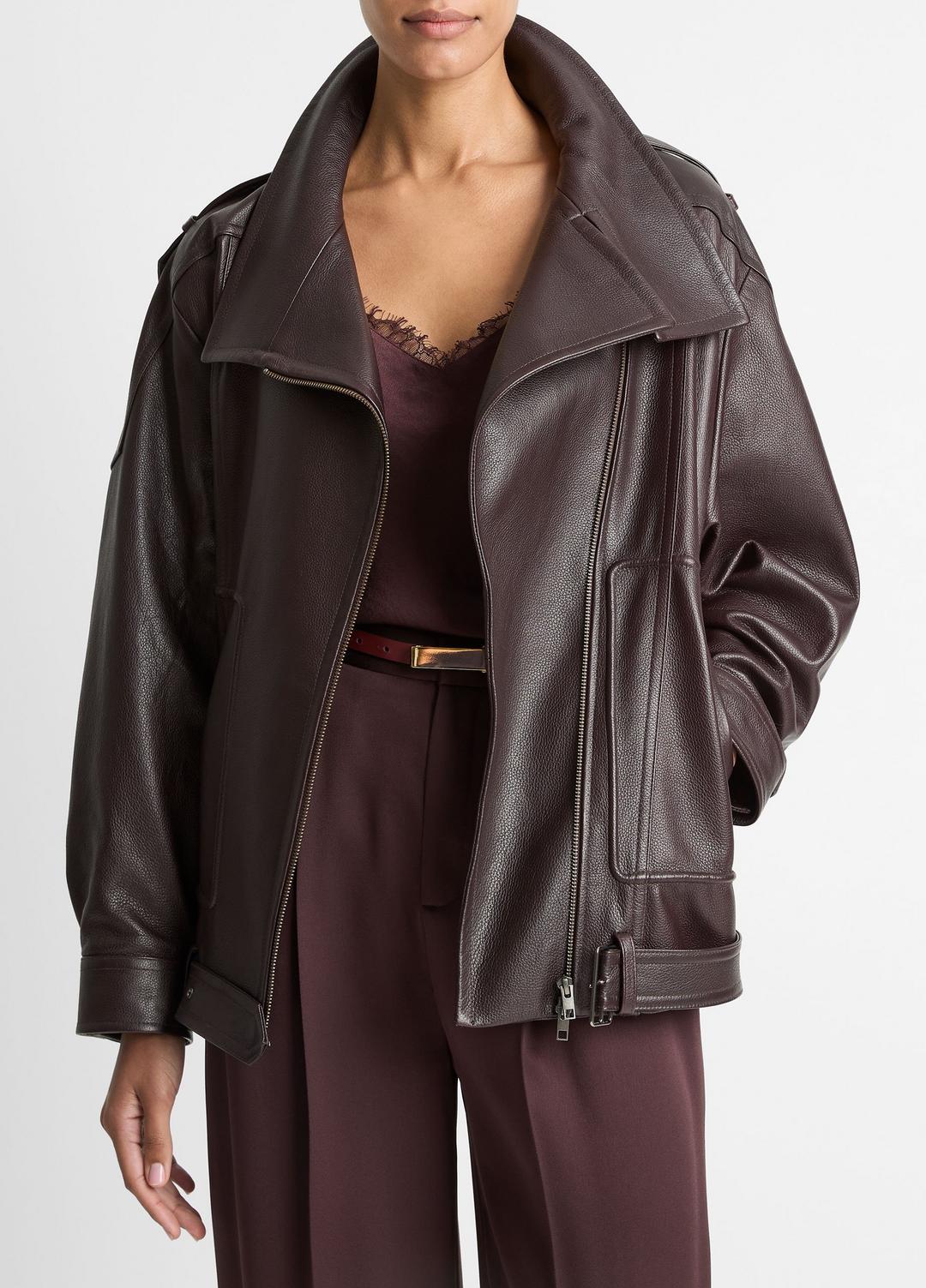 Leather Oversized Biker Jacket in Jackets | Vince for sale