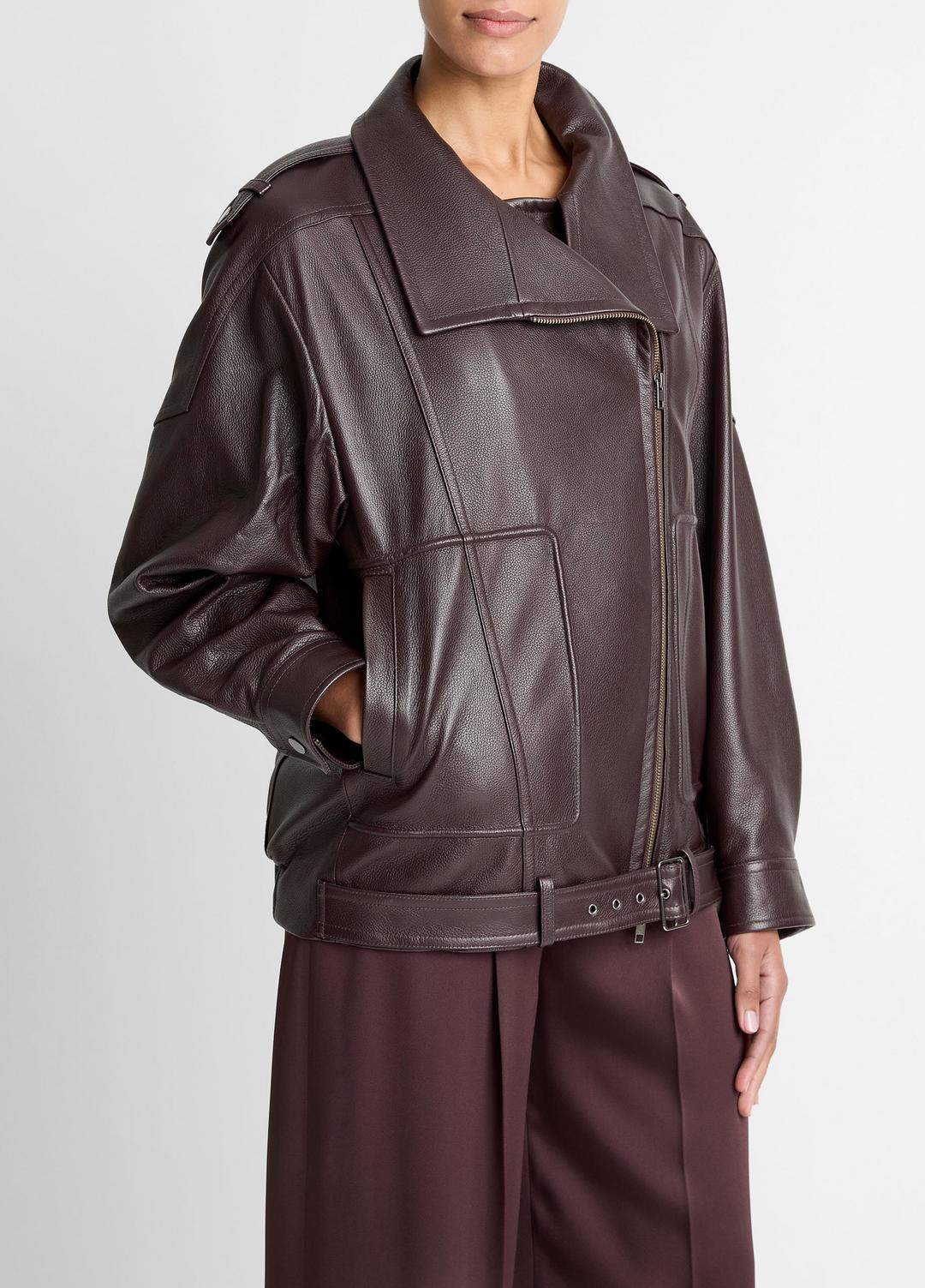Leather Oversized Biker Jacket in Jackets | Vince for sale