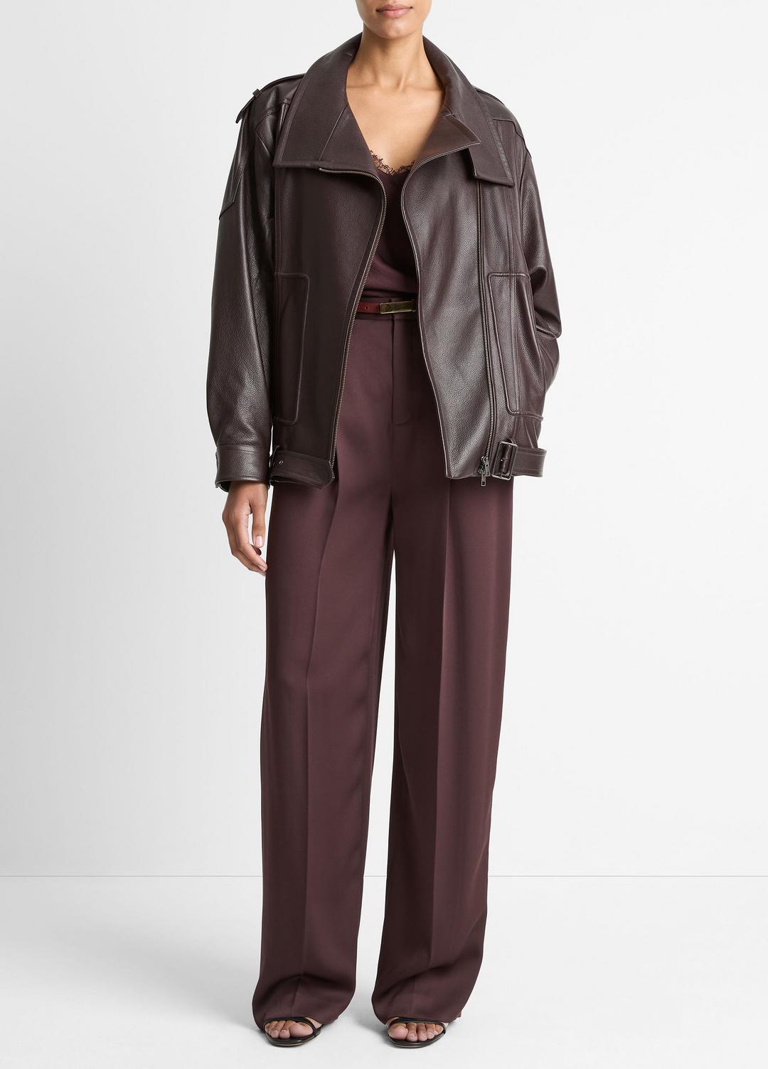 Leather Oversized Biker Jacket in Jackets | Vince for sale