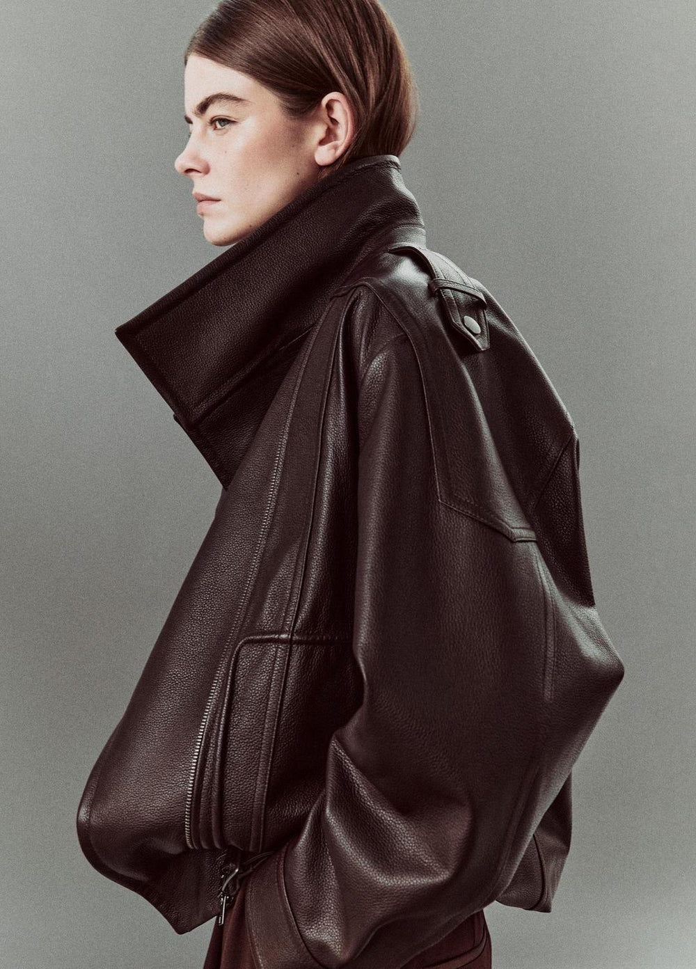 Leather Oversized Biker Jacket in Jackets | Vince for sale