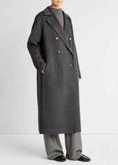 Wool-Blend Double-Breasted Long Coat in Coats | Vince on sale