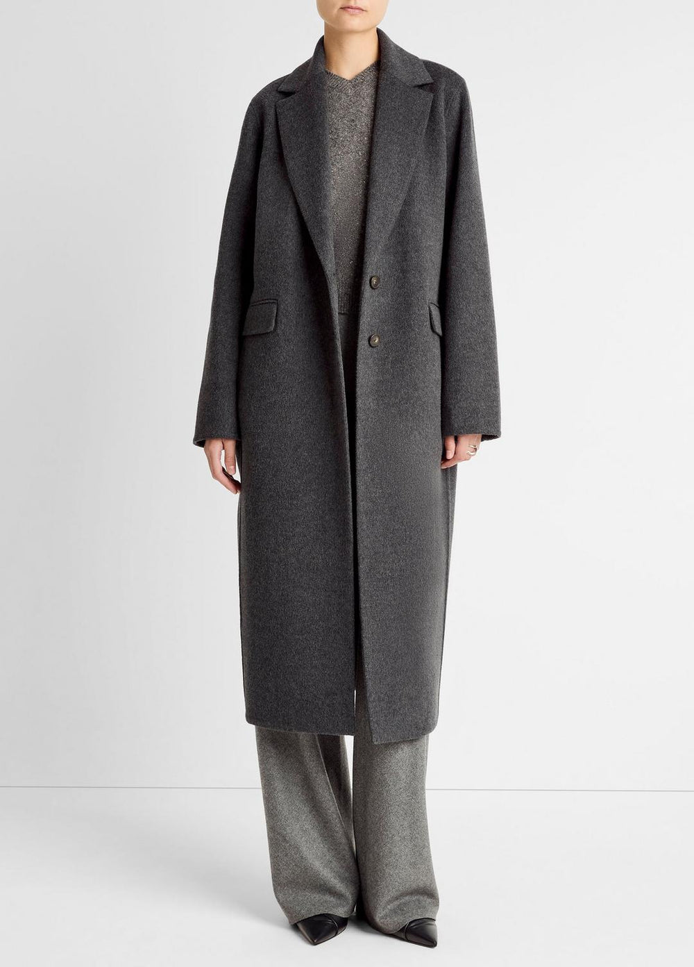Wool-Blend Single-Breasted Coat in Coats | Vince US