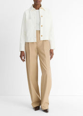 Cotton-Blend Shirt Jacket in Jackets | Vince near me