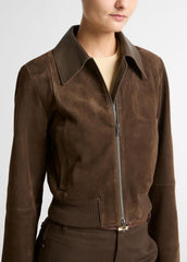 Suede Shrunken Bomber Jacket  in Jackets | Vince sale