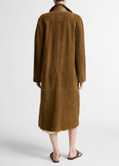 Suede Long Coat in Coats | Vince for sale