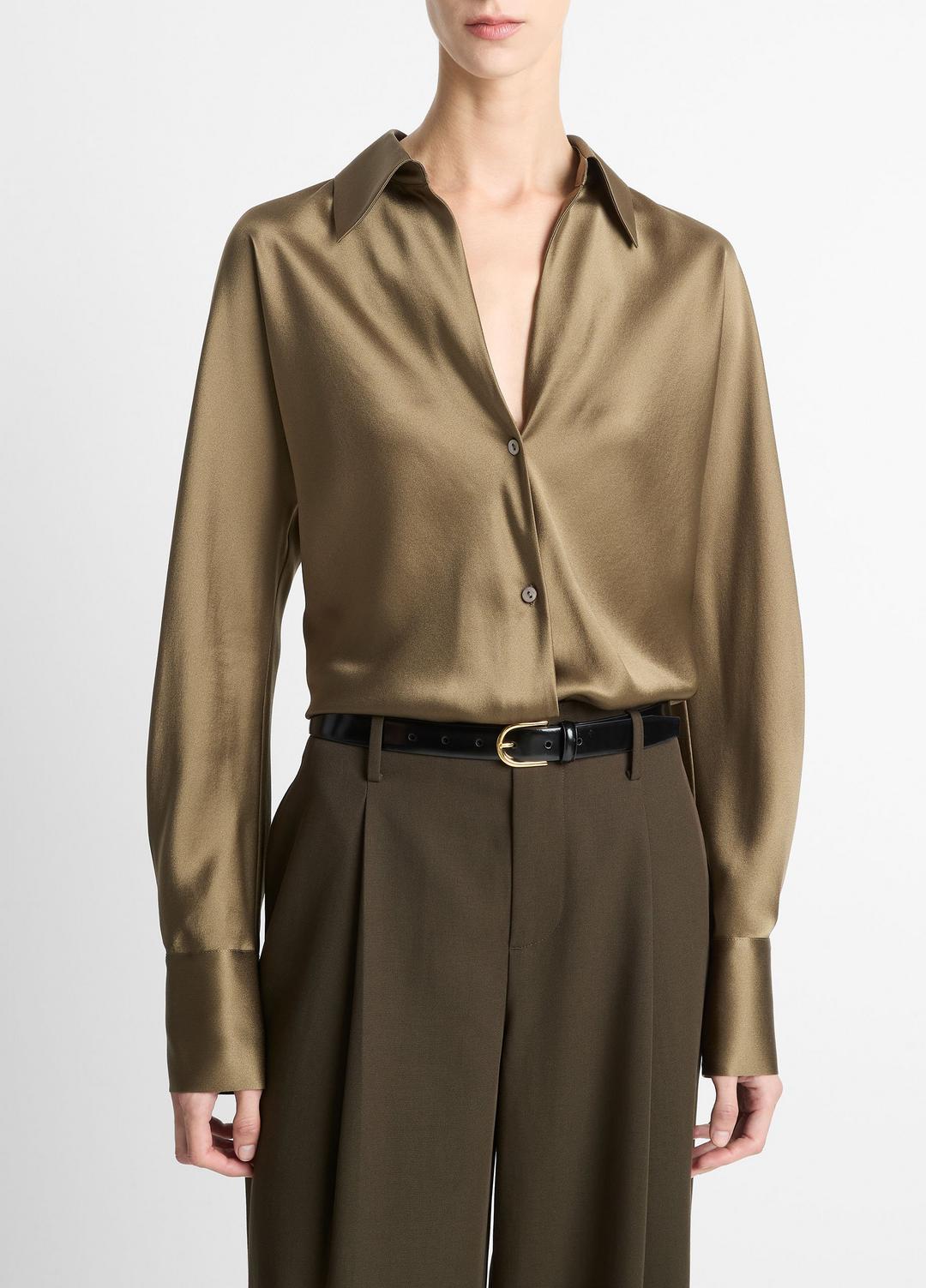 Silk Bias Long-Sleeve Blouse in Long Sleeve | Vince Online