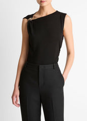 Cinched-Shoulder Wool-Blend Top in Tank Tops | Vince near me