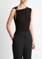Cinched-Shoulder Wool-Blend Top in Tank Tops | Vince near me