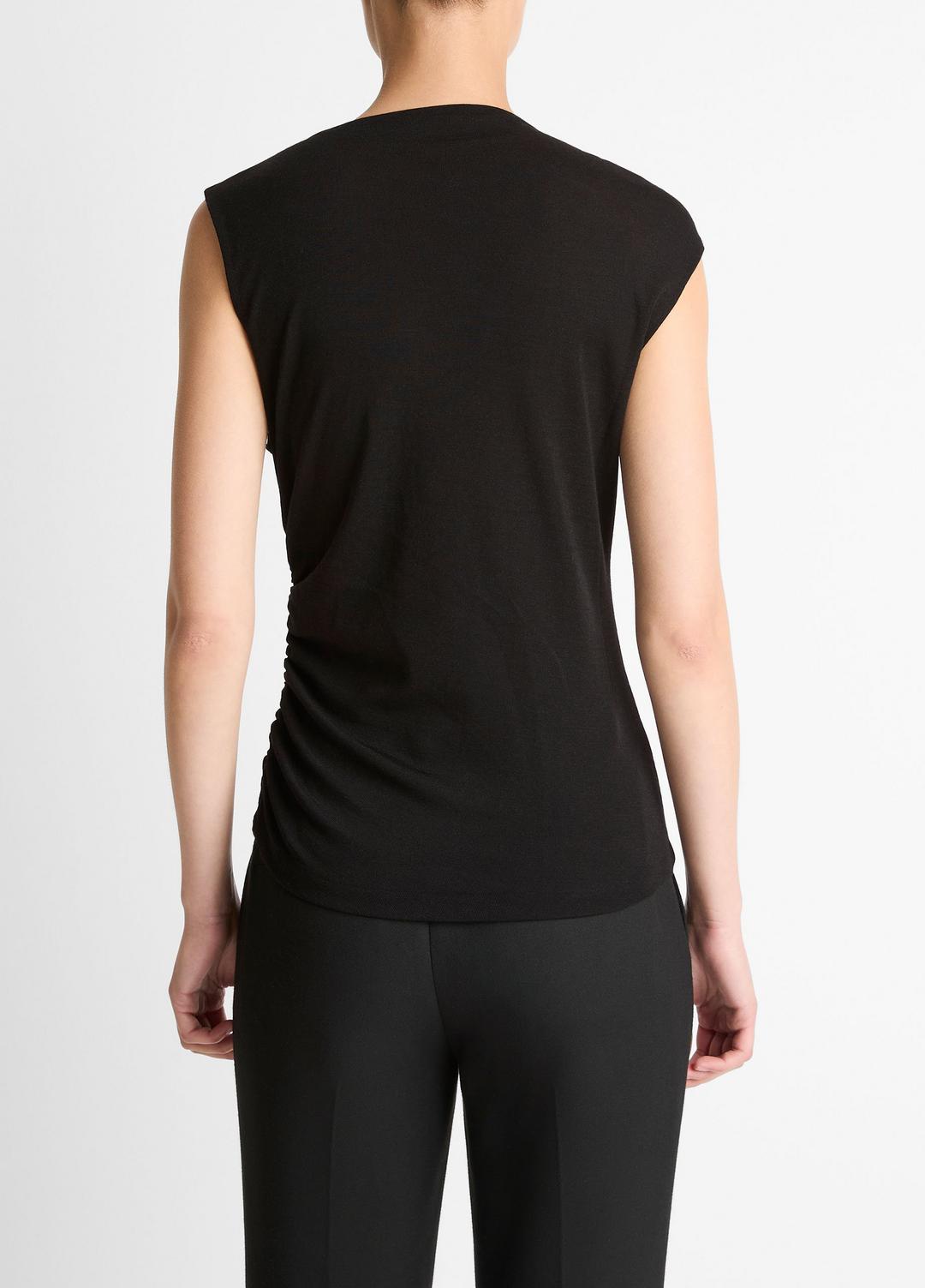 Cinched-Shoulder Wool-Blend Top in Tank Tops | Vince near me