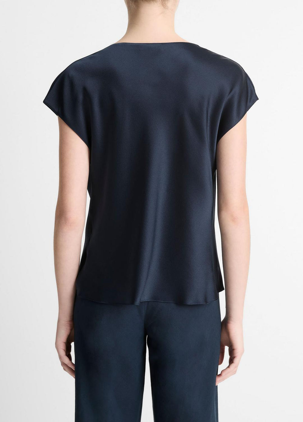 Silk Cowl-Neck Blouse in Short Sleeve | Vince sale