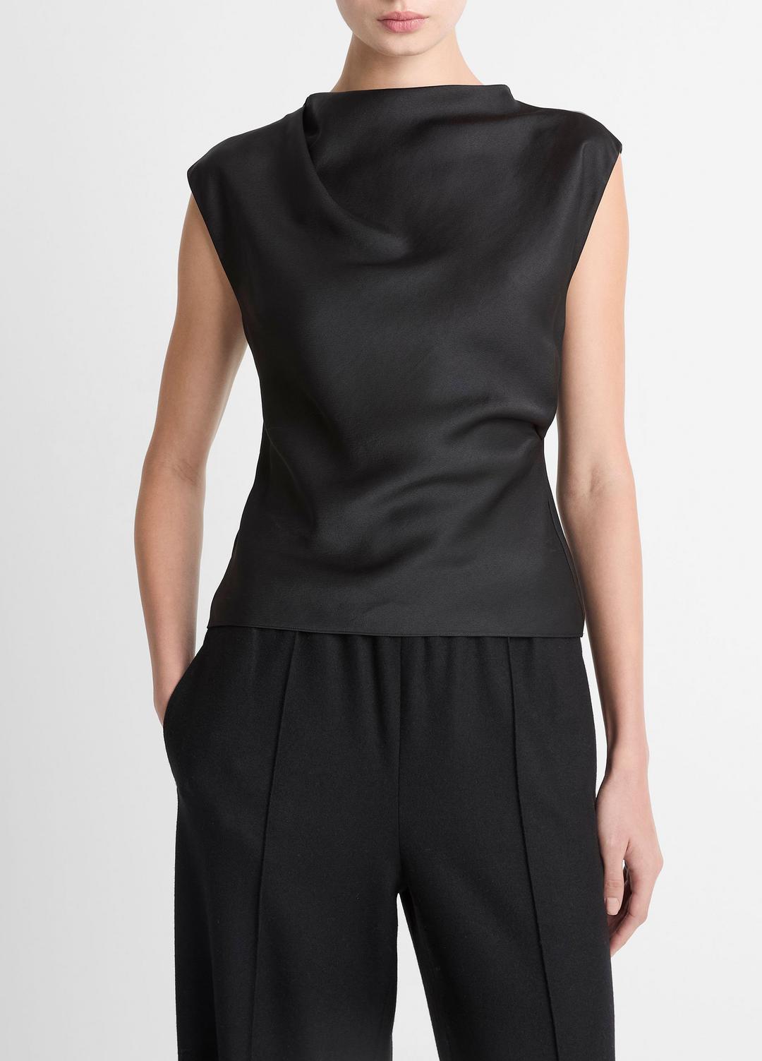 Satin Draped Cowl-Neck Top in Tank Tops | Vince for sale