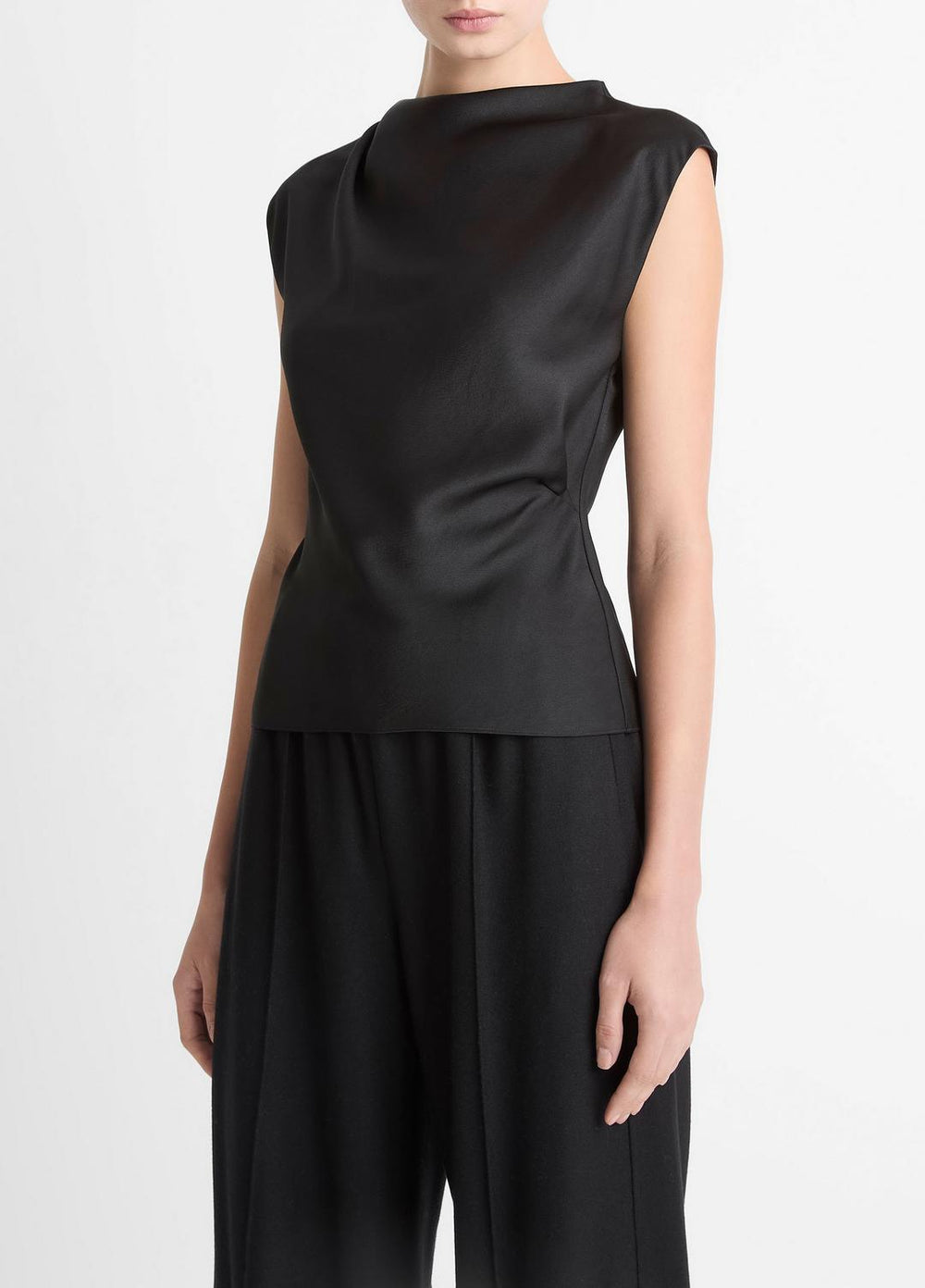Satin Draped Cowl-Neck Top in Tank Tops | Vince for sale