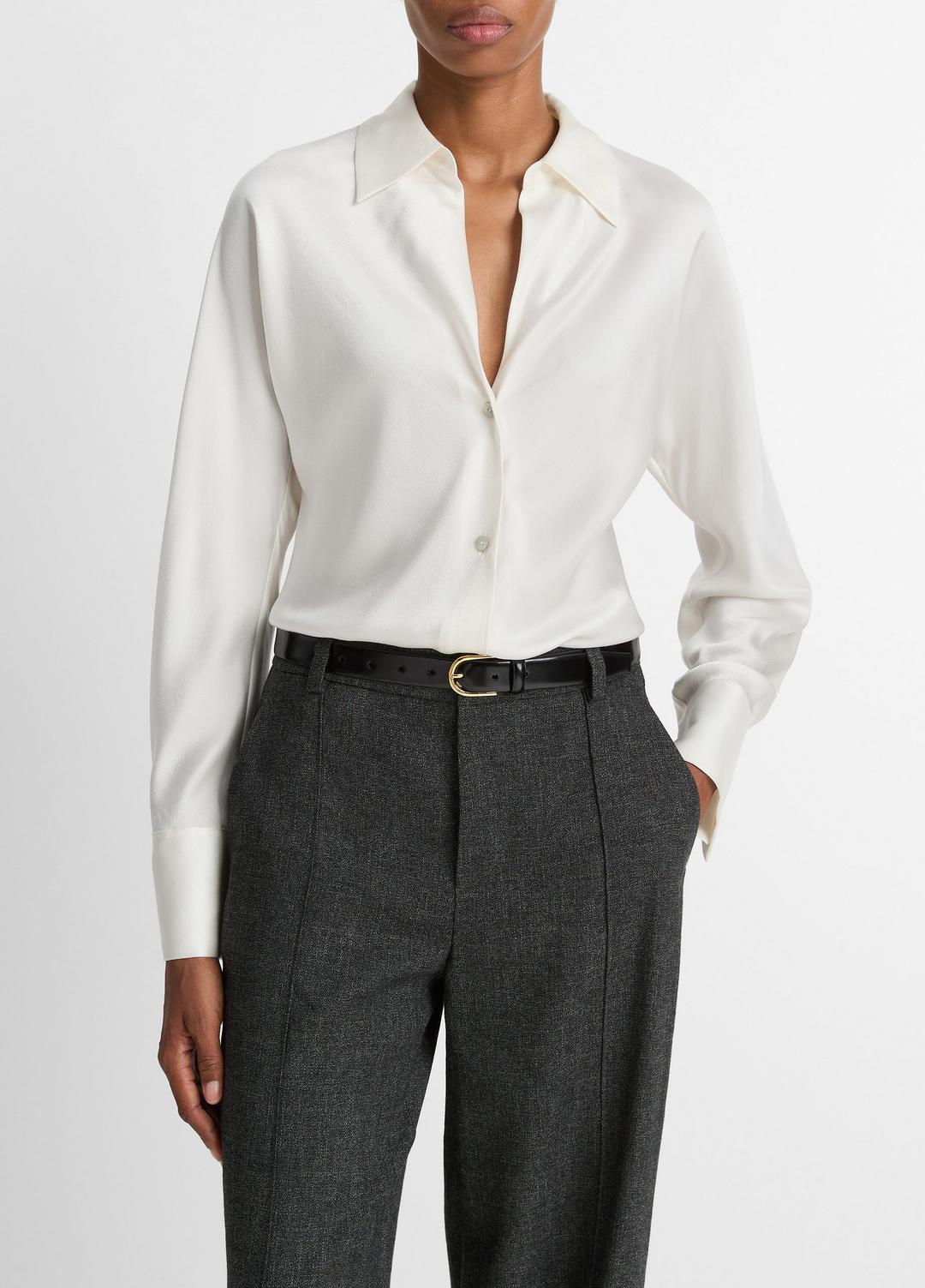 Silk Bias Long-Sleeve Blouse in Long Sleeve | Vince on sale