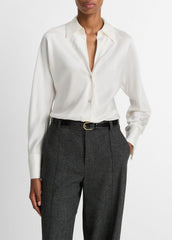 Silk Bias Long-Sleeve Blouse in Long Sleeve | Vince on sale