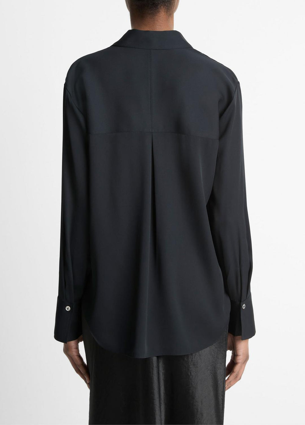 Stretch-Silk Button-Front Blouse in Long Sleeve | Vince US