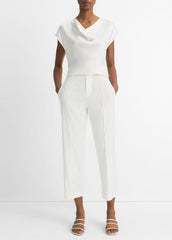 Silk Cowl-Neck Blouse in Short Sleeve | Vince near me