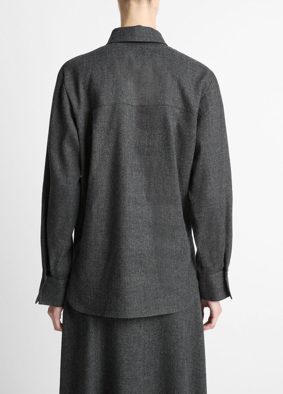 Italian Jaspe Relaxed Button-Front Shirt in Long Sleeve | Vince for sale