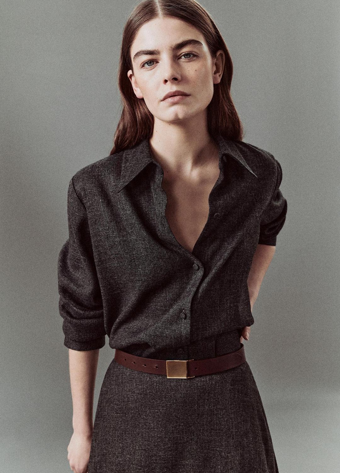 Italian Jaspe Relaxed Button-Front Shirt in Long Sleeve | Vince for sale