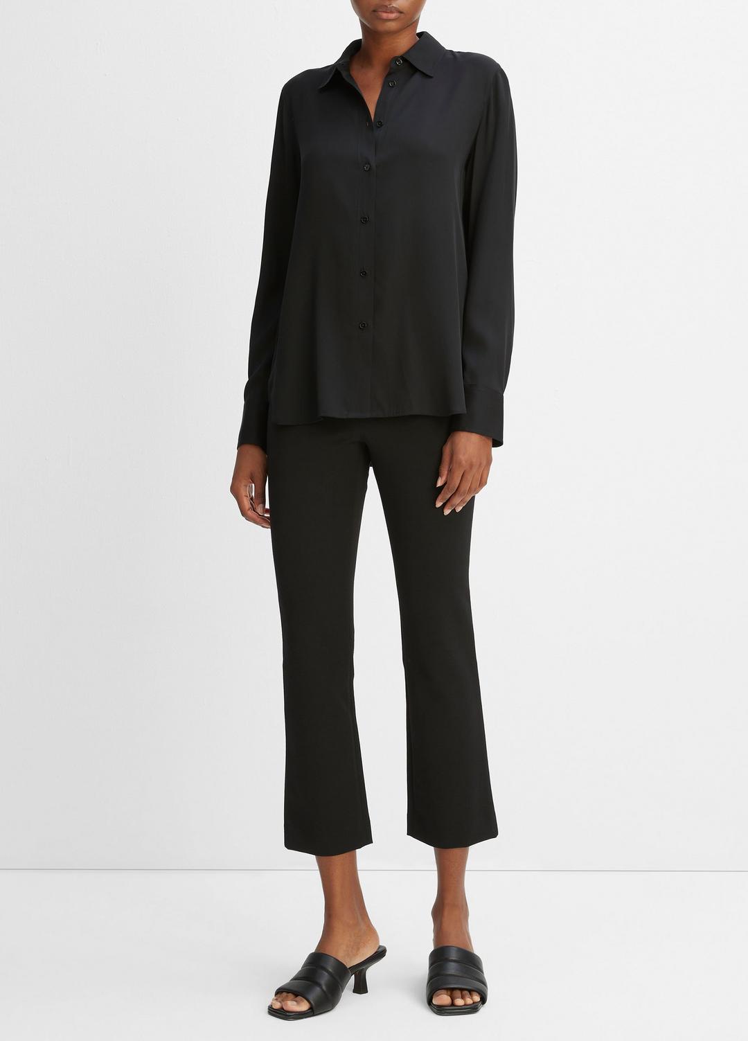 Slim Fitted Stretch-Silk Blouse in Long Sleeve | Vince discount