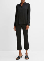 Slim Fitted Stretch-Silk Blouse in Long Sleeve | Vince discount