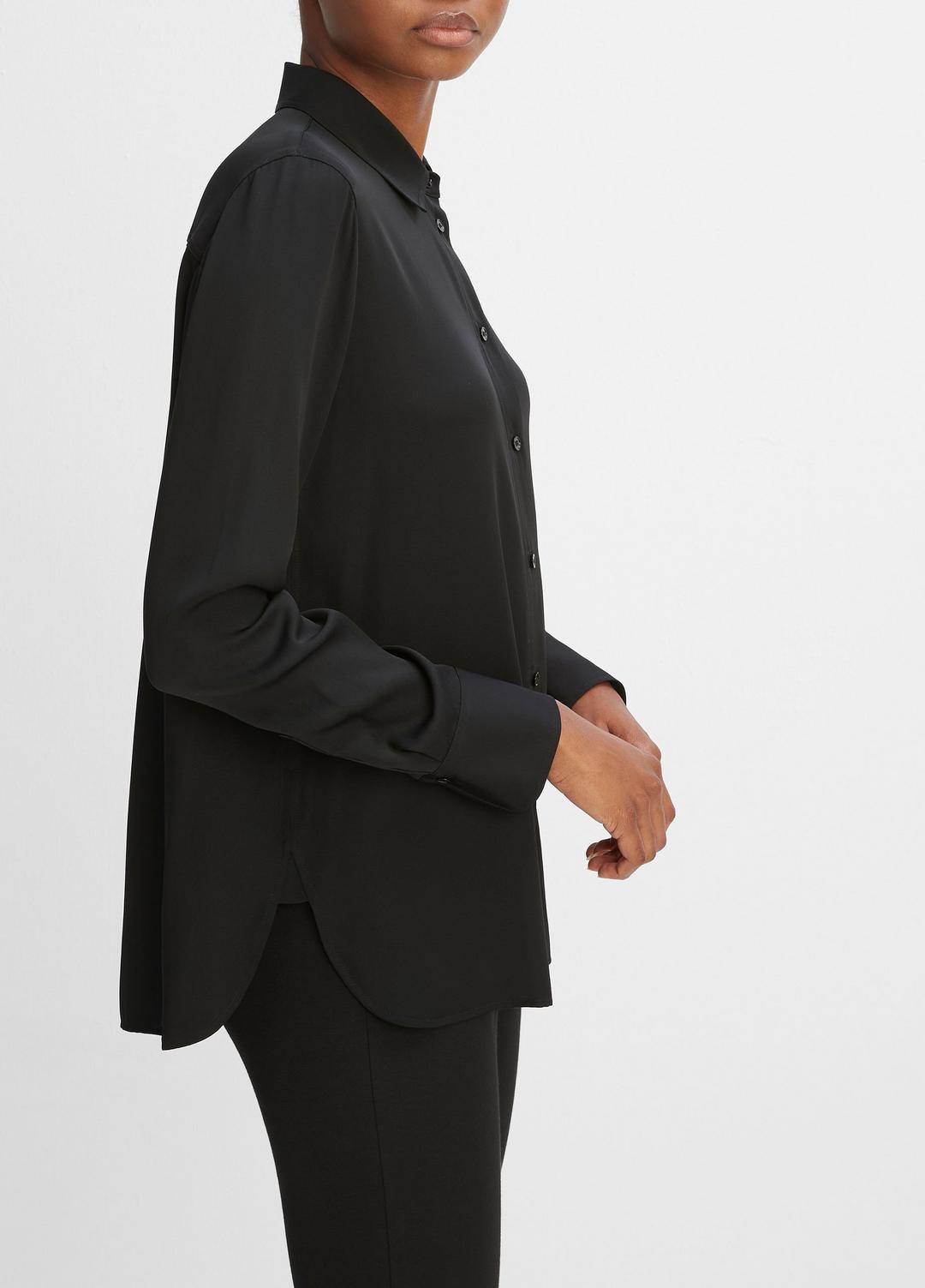 Slim Fitted Stretch-Silk Blouse in Long Sleeve | Vince discount