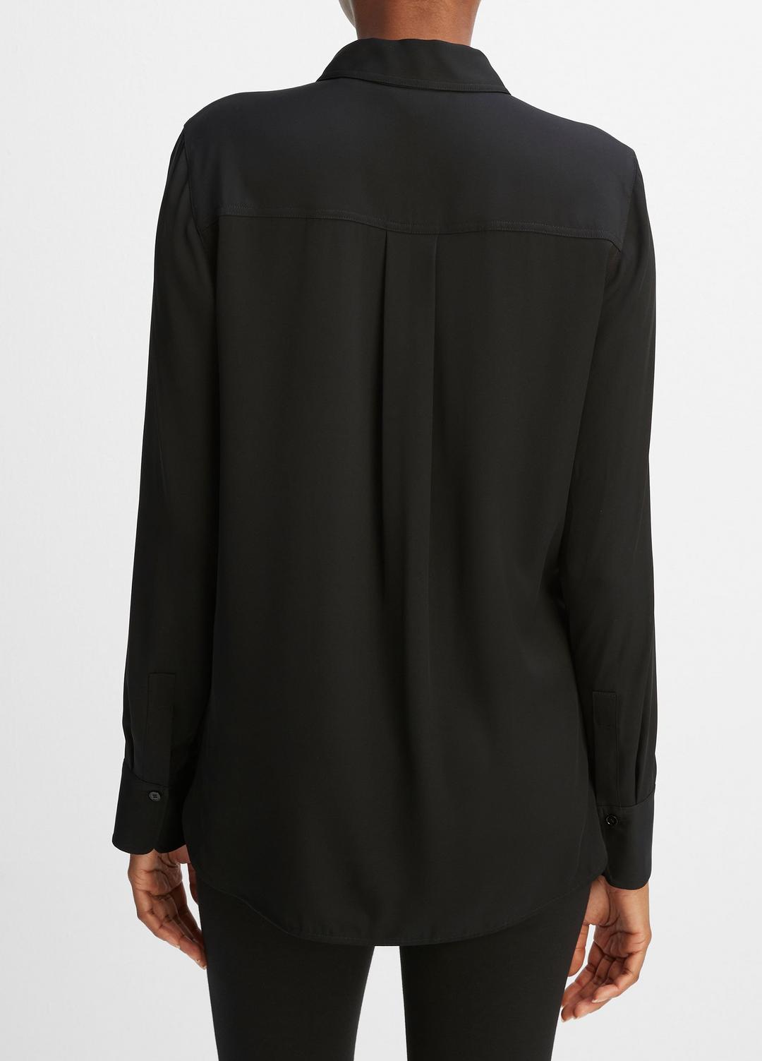 Slim Fitted Stretch-Silk Blouse in Long Sleeve | Vince discount