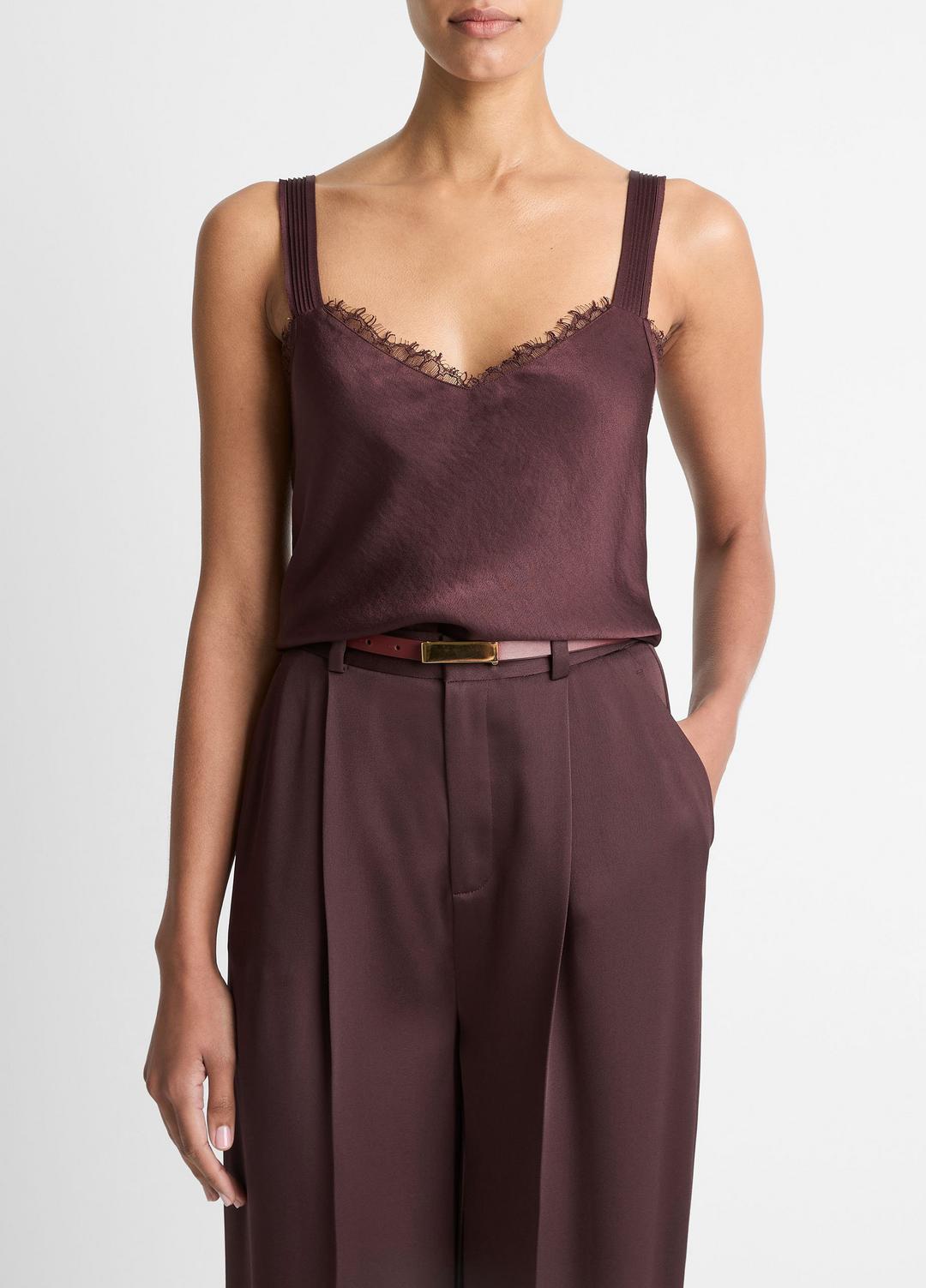 Lace-Trim Satin Camisole in Tank Tops | Vince outlet