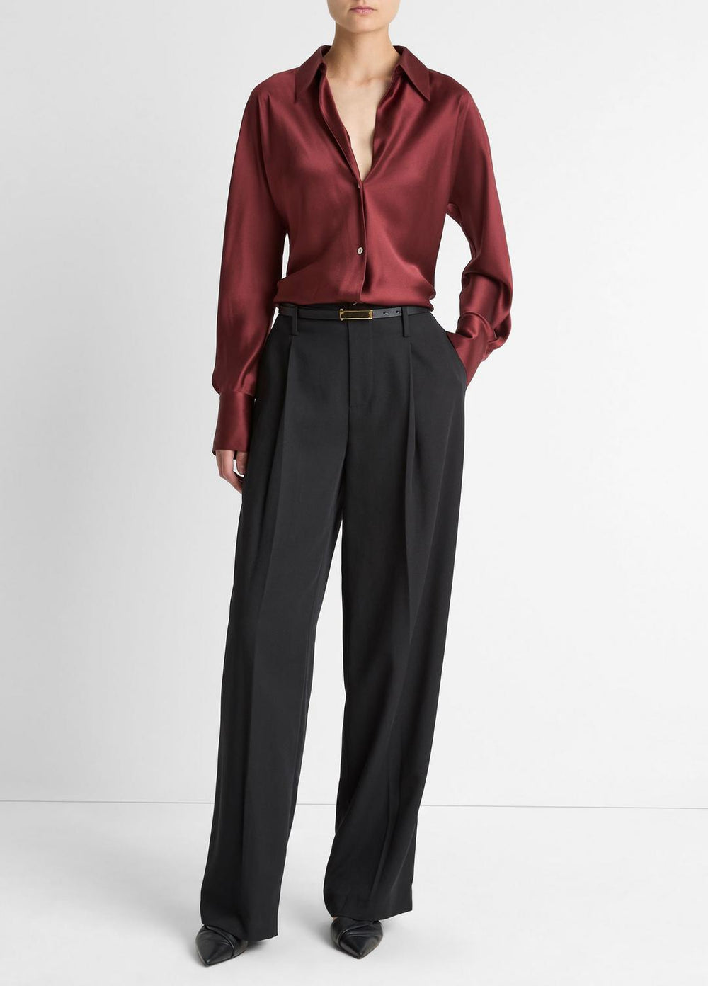 Silk Bias Long-Sleeve Blouse in Long Sleeve | Vince sale