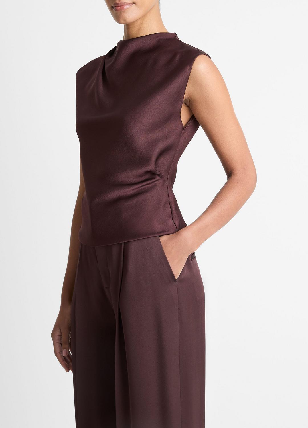 Satin Draped Cowl-Neck Top in Tank Tops | Vince for sale