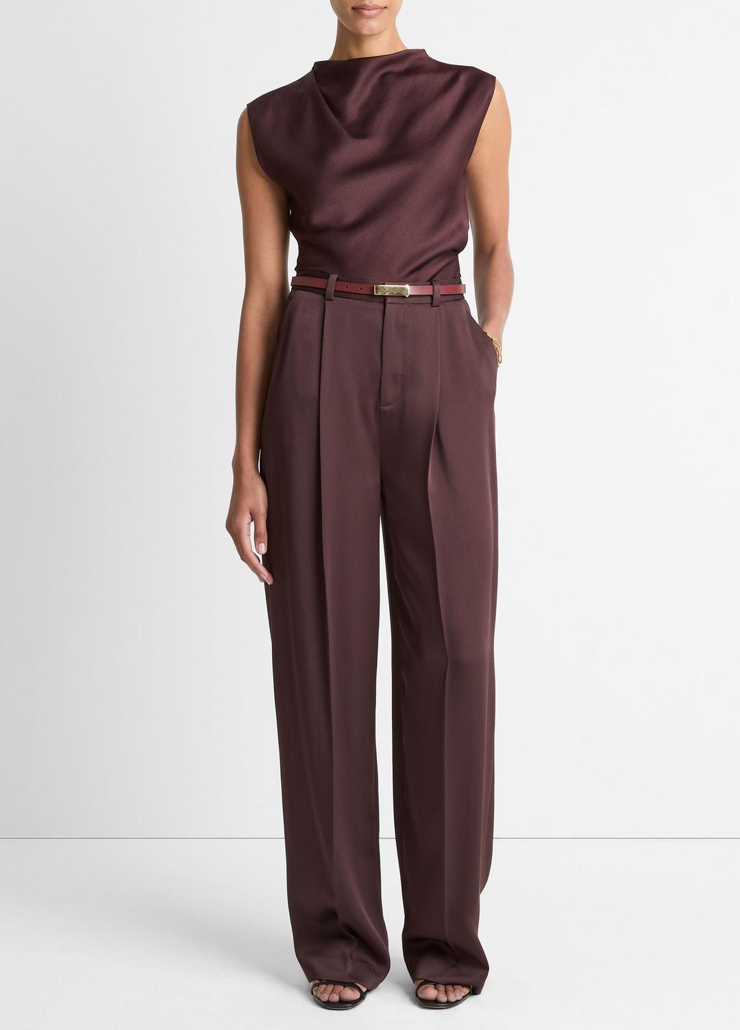 Satin Draped Cowl-Neck Top in Tank Tops | Vince for sale
