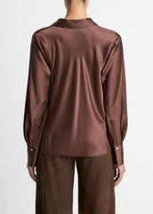 Silk Bias Long-Sleeve Blouse in Long Sleeve | Vince US